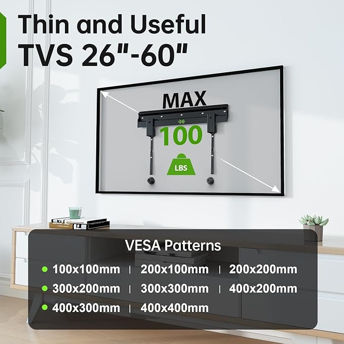 No Stud TV Wall Mount Low Profile - Image 3