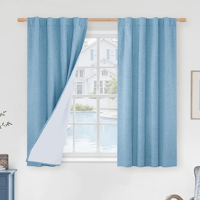 LAMIT Linen 100% Blackout Window Curtains by LAMIT