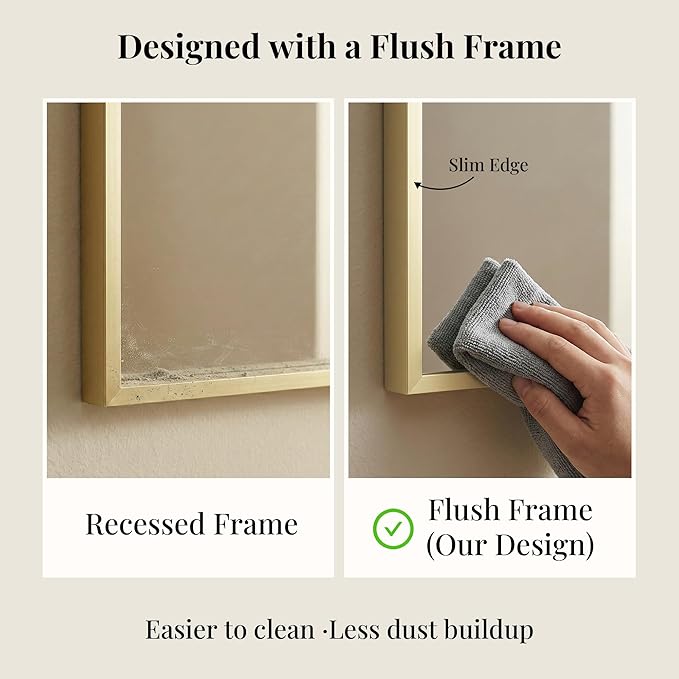 36"x36" Large Gold Wall Mirror, Metal Framed Bathroom Vanity Mirror, Oversized - Image 7