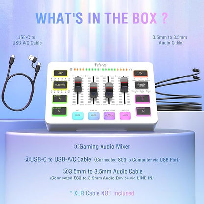 FIFINE Audio Mixer, Gaming Streaming PC Mixer - Image 9