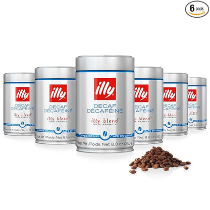 illy Decaf Whole Bean Coffee, Classico Decaffeinated Medium Roast, 100% Arabica by illy