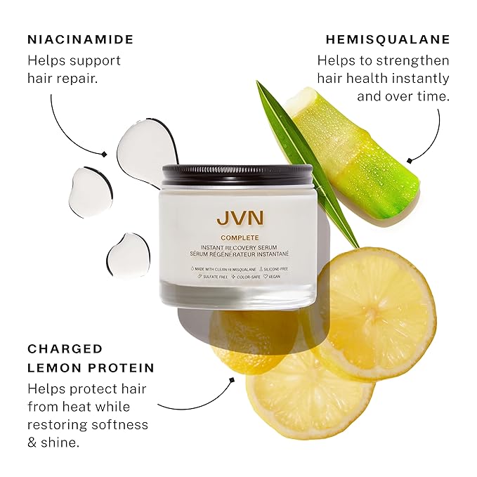 JVN Complete Instant Recovery Hair Serum, 3.4 Fl Oz, Frizz Fighting, Heat - Image 5