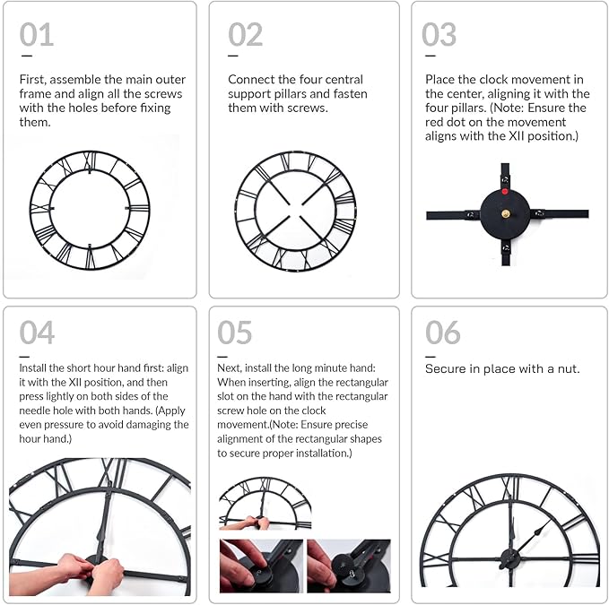 Ohweog Oversized 48 inch Wall Clock - Image 5