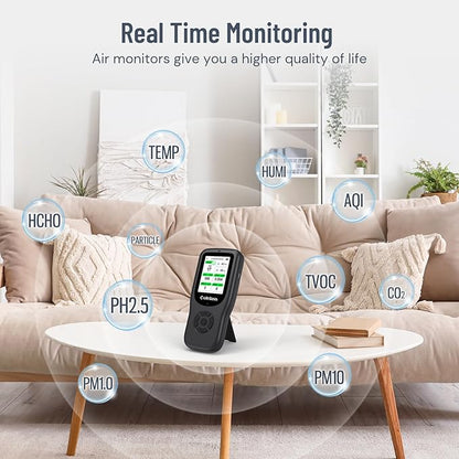 LifeBasis Air Quality Monitor Indoor, 11-in-1 Air Quality Detector - Image 4