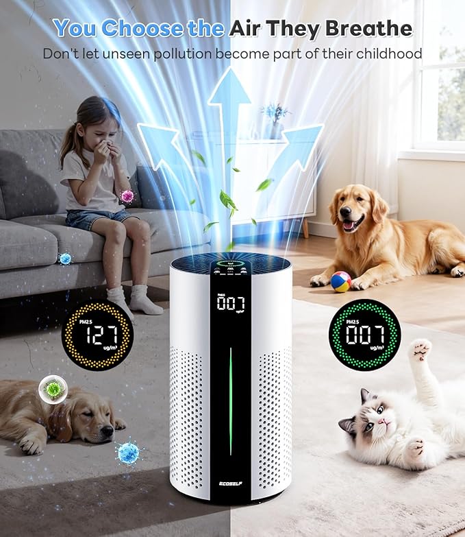ECOSELF Air Purifiers for Home Large Room up to 1800 Ft², Air Purifiers for - Image 7