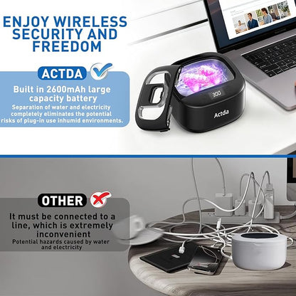 Ultrasonic Retainer Cleaner, Upgraded Wireless Professional Sonic Dental - Image 7