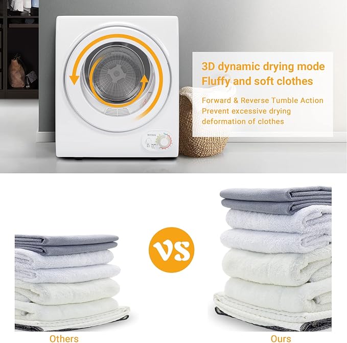 ROVSUN 1.5CuFt Portable Clothes Dryer and 17.6LBS Full-Automatic Washing - Image 3