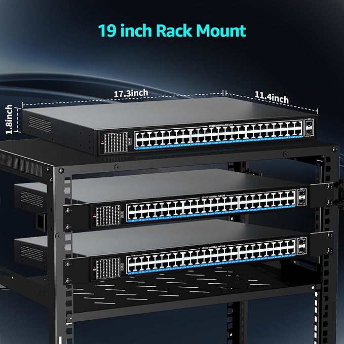 48 Port Gigabit PoE Switch Unmanaged - Image 4