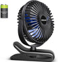 BESKAR Portable Clip on Fan Rechargeable, 4 Speeds Small Battery Operated Fans by BESKAR
