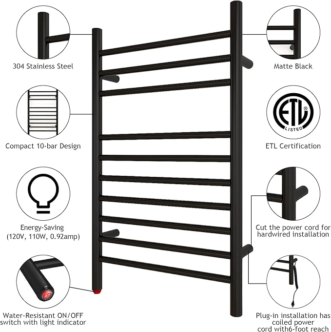 HEATGENE Towel Warmer, Compact Electric Towel Warmer - Image 2