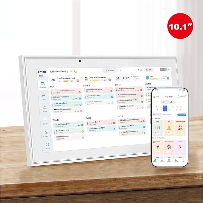 Digital Calendar, 10.1 Inch Wall Planner Electronic Calendar&Chore Chart by Unknown