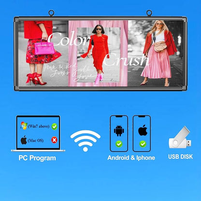P6 Outdoor Full Color 40 x 18 inches Led Sign WIFI And USB Programmable Led - Image 2