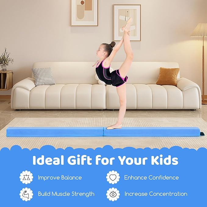 Giantex 7FT/8FT/9FT Balance Beam, Folding Gymnastics Beam w/Carry Handles - Image 6