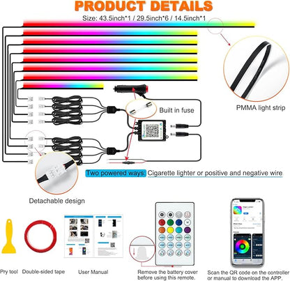 Jushope Interior Car LED Strip Lights, Acrylic LED Lights - Image 5