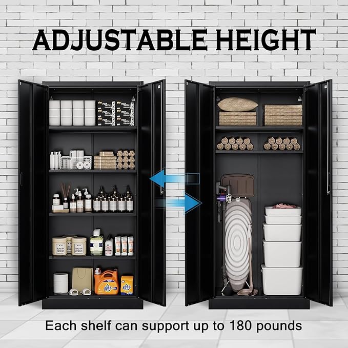 Storage Cabinet, 72 Inch Tall Metal Storage Cabinet - Image 4