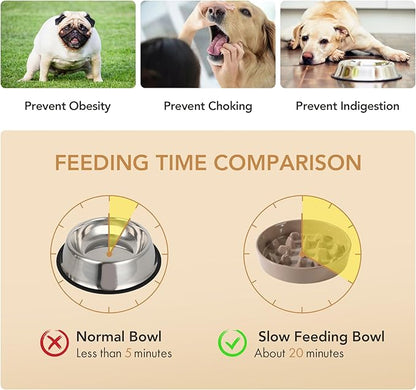 Ceramic 3.2 Cup Dog Bowl Slow Feeder, 9.5 inch Slow Pet Food Dish - Image 5
