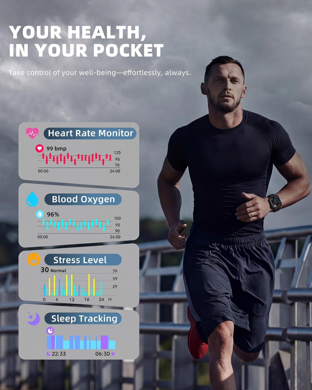 Smart Watch for Women Men, Fitness and Sleep Trackers with 1.83" HD Touc...