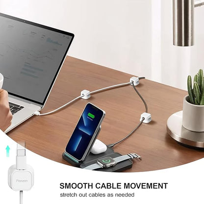 8 Pack Magnetic Cable Clip Organizer Cord Holder, Picozon Adhesive Cable - Image 3