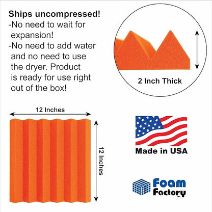 Foam Factory Inc 24 Pack Color Acoustic Foam Panel Studio Soundproofing Wedge - Image 2