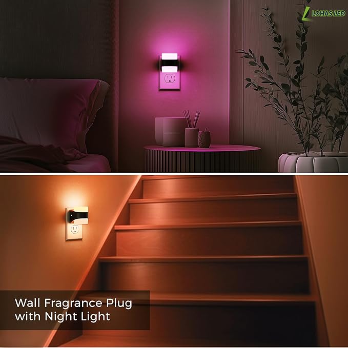 L LOHAS LED Colored Night Lights Plug into Wall, 3 Brightness Level, 1W Low - Image 6