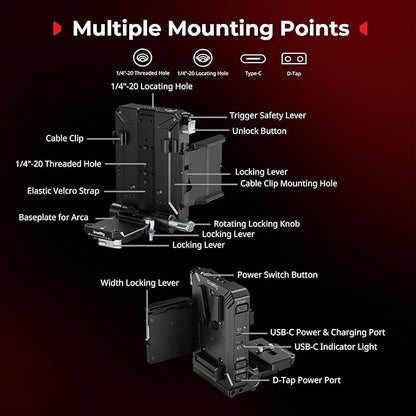 SMALLRIG Upgraded V Mount Battery Plate Kit, w/ QR Plate - Image 8
