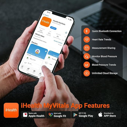 iHealth Push Wrist Blood Pressure Monitor, Digital Bluetooth Blood Pressure - Image 3