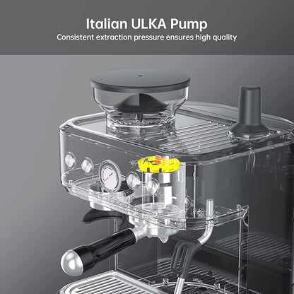 IDEALHOUSE Espresso Machine 3-in-1, Built-in Grinder and Milk Frother, - Image 4