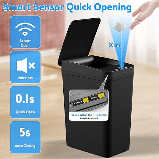 Bathroom Trash Can with Lid, KOEYLE 2 Pack 2.2 Gallon Automatic Touchless - Image 8