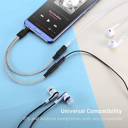 DUKABEL Headphone Splitter, Knitted 3.5mm Audio Splitter TRS 3-Pole Aux - Image 4