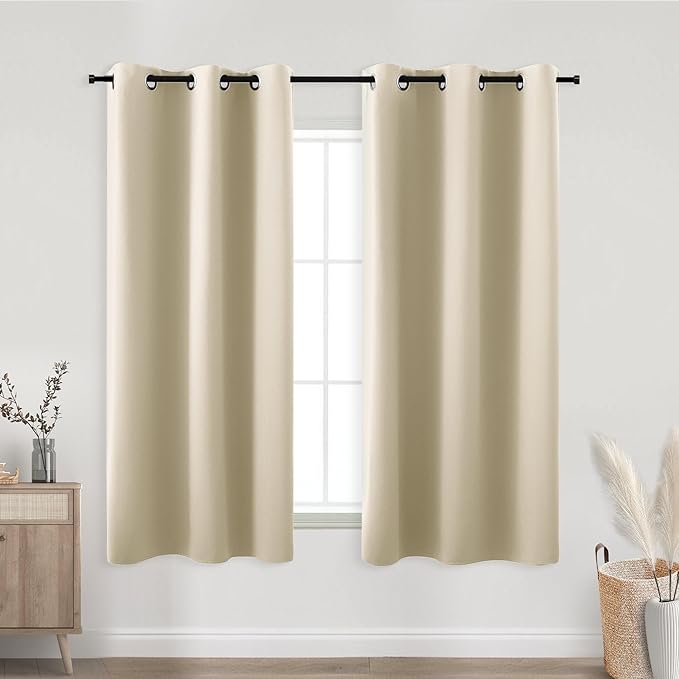 KOUFALL Light Beige Kitchen Curtains by KOUFALL
