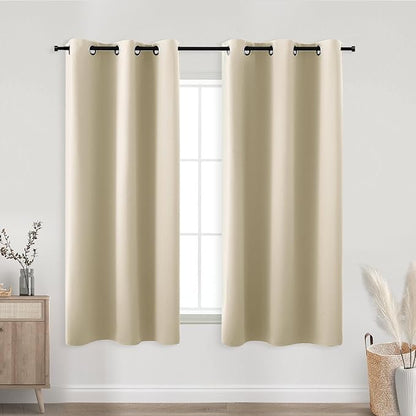 KOUFALL Light Beige Kitchen Curtains by KOUFALL