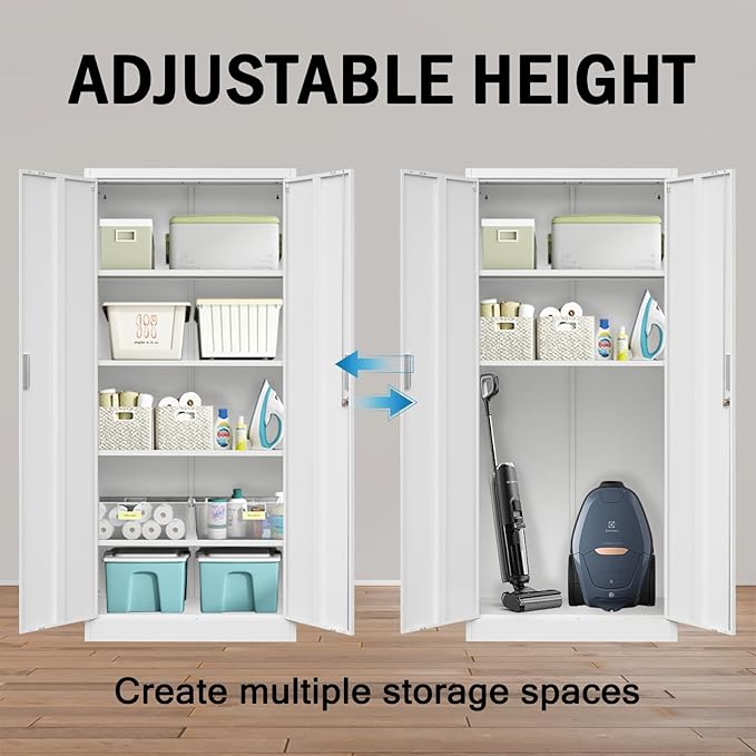 Storage Cabinet, 72 Inch Tall Metal Storage Cabinet - Image 5