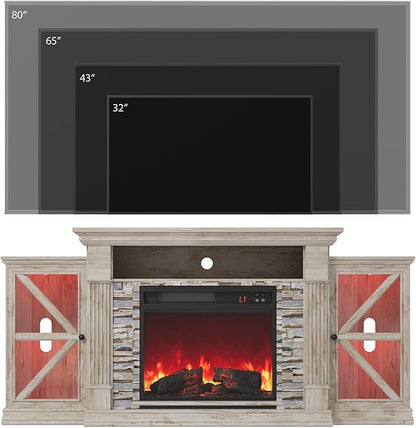 QUW Electric Fireplace TV Stand, Modern TV Console Table - Image 3