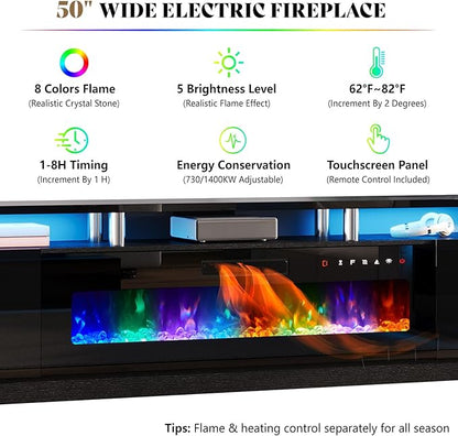 AMERLIFE 90" High Gloss 2 Tier TV Stand - Image 2