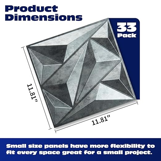 Art3dwallpanels 33 Pack 3D Wall Panel Diamond - Image 2