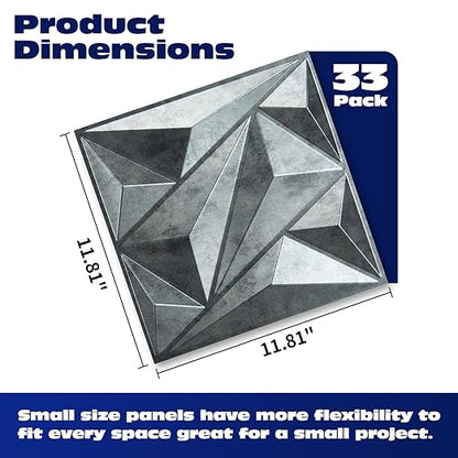 Art3dwallpanels 33 Pack 3D Wall Panel Diamond - Image 2