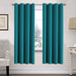 H.VERSAILTEX Solid Turquoise Blue Thermal Insulated Blackout Curtains Nickel by HVERSAILTEX
