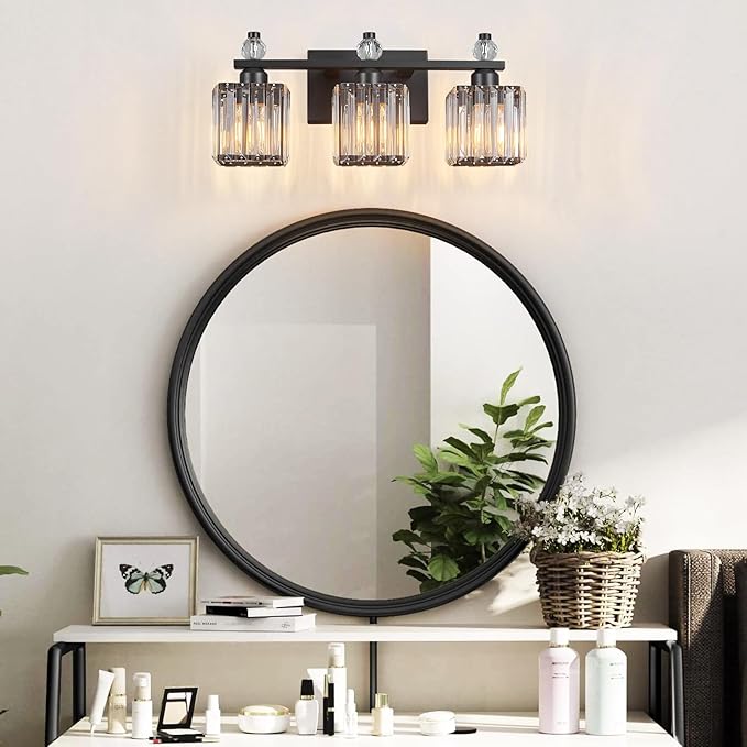 FDPBY Sand Black Bathroom Vanity Lights Crystal Vanity Light Bathroom Lighting - Image 3