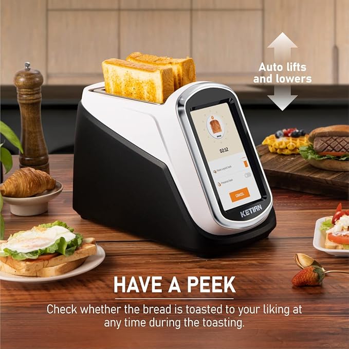 2 Slice Touchscreen Toaster, 2 Wide Slots, Smart Bread Toaster - Image 5