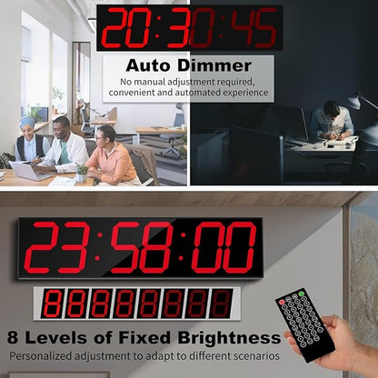 CHKOSDA 28.4''Large Digital Wall Clock, Automic Digital Clock - Image 5