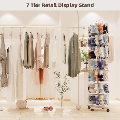 YEOOE Retail Display Racks 7 Tier Spinning Display Stand, Movable Shop Spinner - Image 5