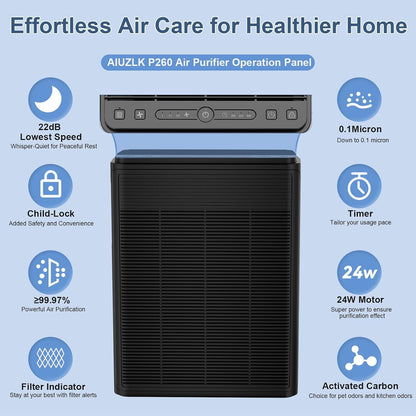 air purifiers for home large room up to, front angle view