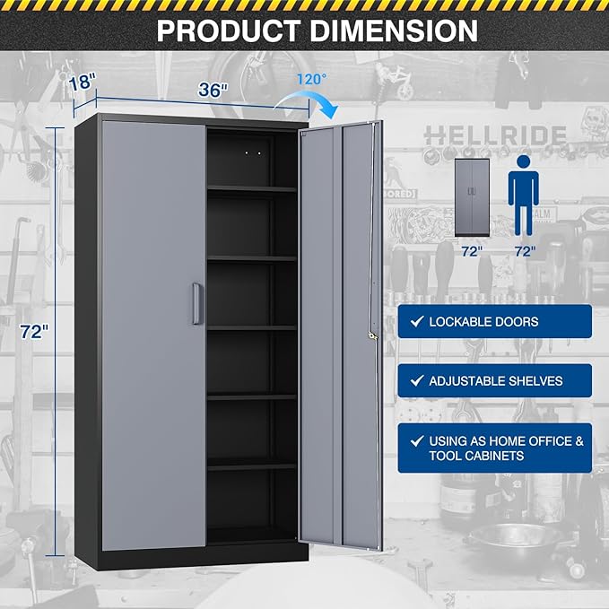 Metal Storage Cabinet-72” Tall Steel File Cabinets - Image 3