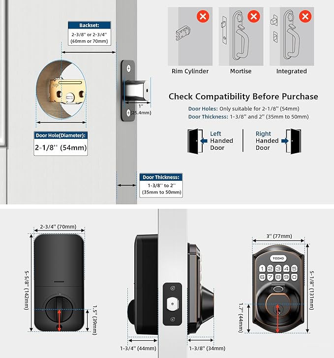 TEEHO TE002 Fingerprint Door Lock - Image 6