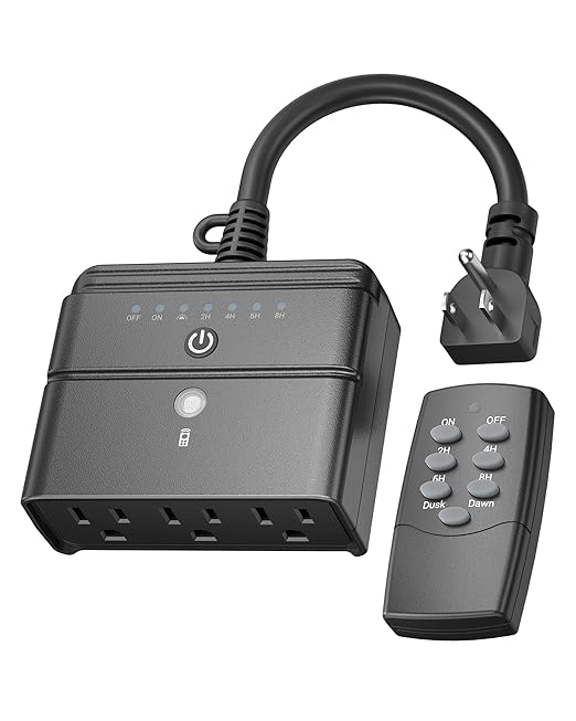 BN-LINK Outdoor Light Timer, Waterproof Plug-in Dusk-to-Dawn Controller by BN-LINK