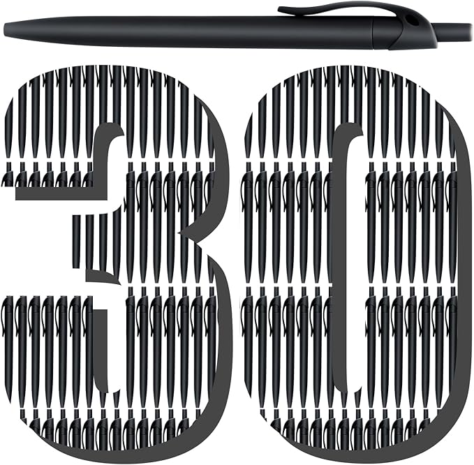 Aozora Pens Bulk 30 Pack Black Click Pens No Bleed Wholesale Retractable by Aozora