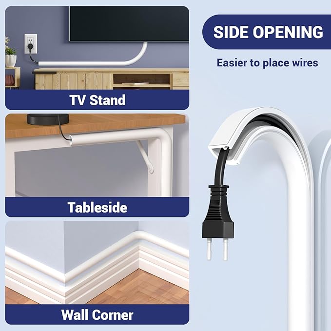 Cord Hider Wall, Wire Covers for Cords on Wall, Flexible Cable Concealer for - Image 8
