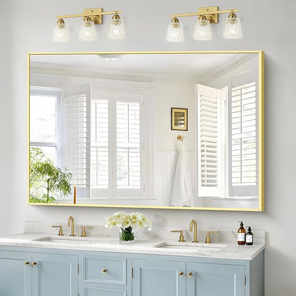 40x60inch Gold Bathroom Mirror, Large Rectangular Wall Mirrors - Image 2