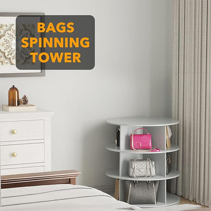 SpaceAid 3 Tier Rotating Shoe Rack Tower, Spinning Shoe Display Lazy Susan - Image 5