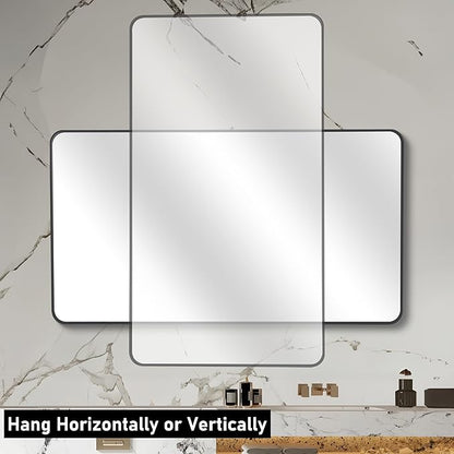 36" x 48"Bathroom Mirror, Matte Black Wall Mirror - Image 5